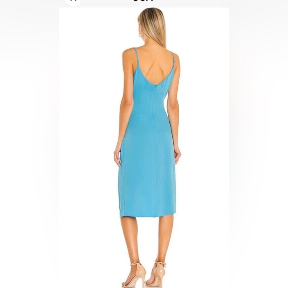 BCBGeneration Blue Asymmetrical Ruched Midi Dress - Picture 2 of 6